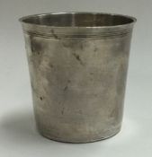 An early French silver beaker. Circa 1820. Marked to base.