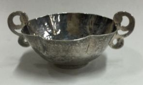 An Antique Continental silver bowl of shaped form.