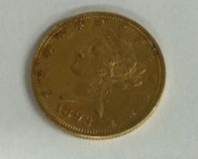 A USA $10 (Ten Dollar) Liberty Head coin.