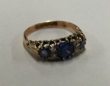 A good quality Victorian sapphire and diamond seven stone half hoop ring.