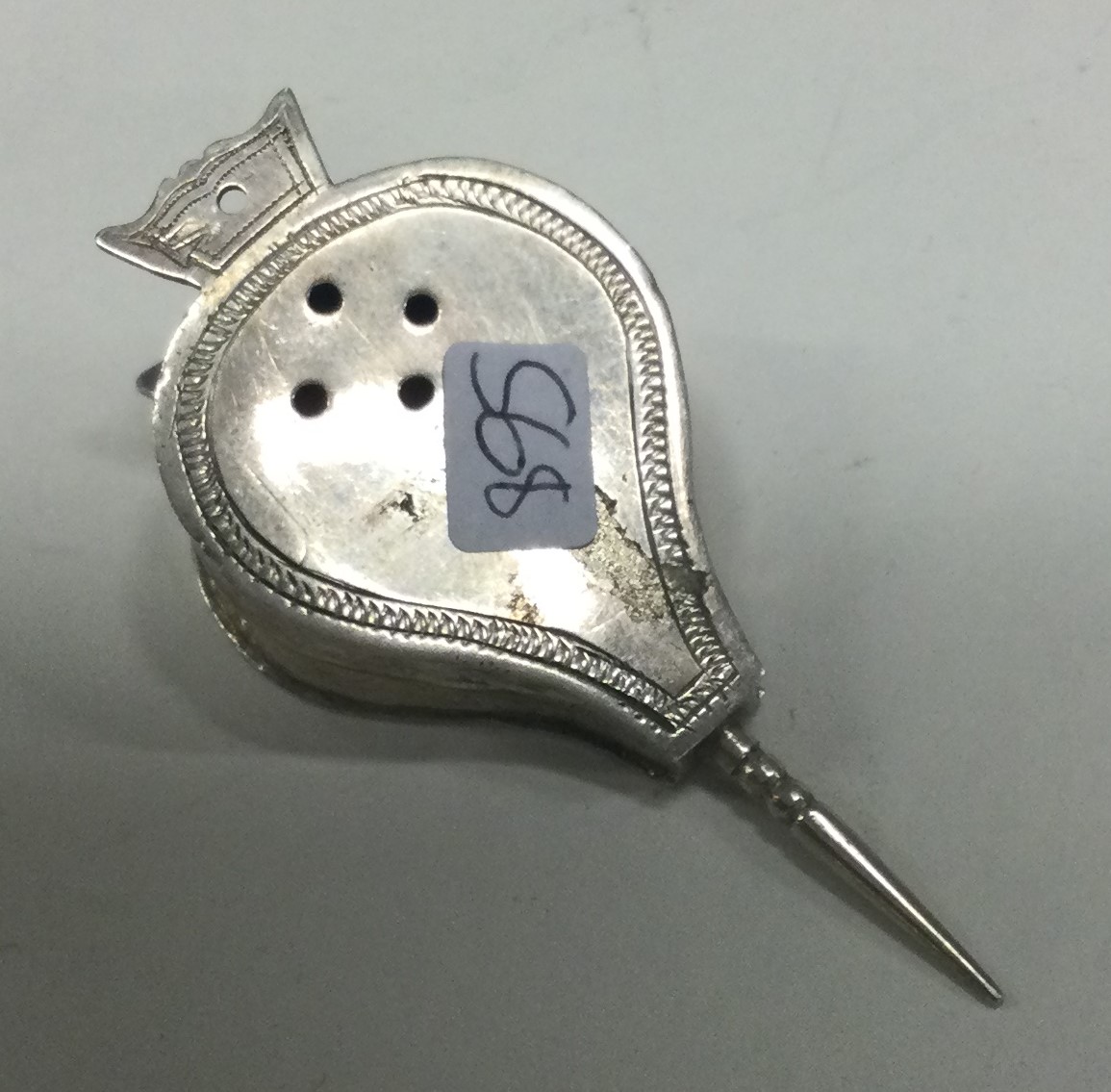 A pair of miniature Dutch silver toy bellows. - Image 2 of 2