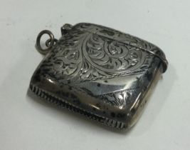 A silver vesta case. Birmingham 1918.