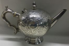 EDINBURGH: A good early Scottish silver teapot with hinged top. 1723.