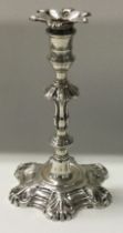 An 18th Century silver taper stick. London 1748.