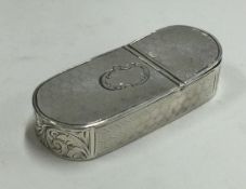 A Victorian silver double sided snuff box with engine turned decoration.