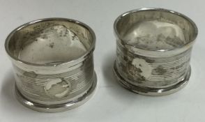A good pair of engine turned silver napkin rings.