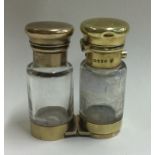 A Victorian silver mounted glass scent bottle.