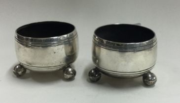 A pair of Victorian silver salts. London 1872.
