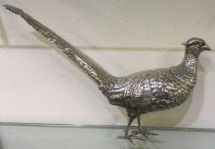 A large 19th Century silver figure of a pheasant with pull-off head.