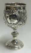 A chased silver swimming goblet. Birmingham 1904.