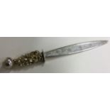 A fine silver and silver gilt letter opener with chased decoration.