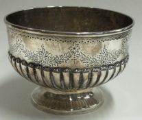 A Victorian engraved silver bowl. Birmingham 1884.