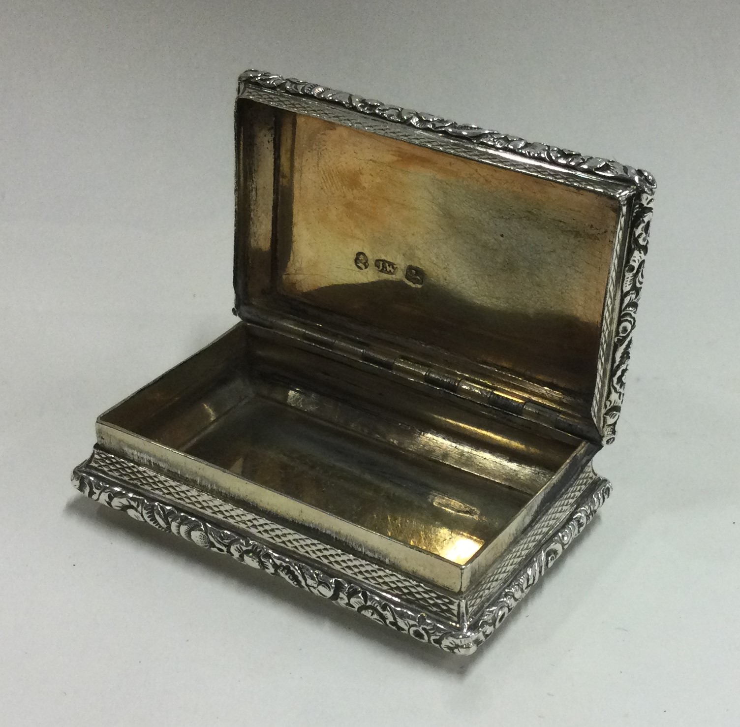 A George III silver snuff box. Birmingham 1824. - Image 2 of 2