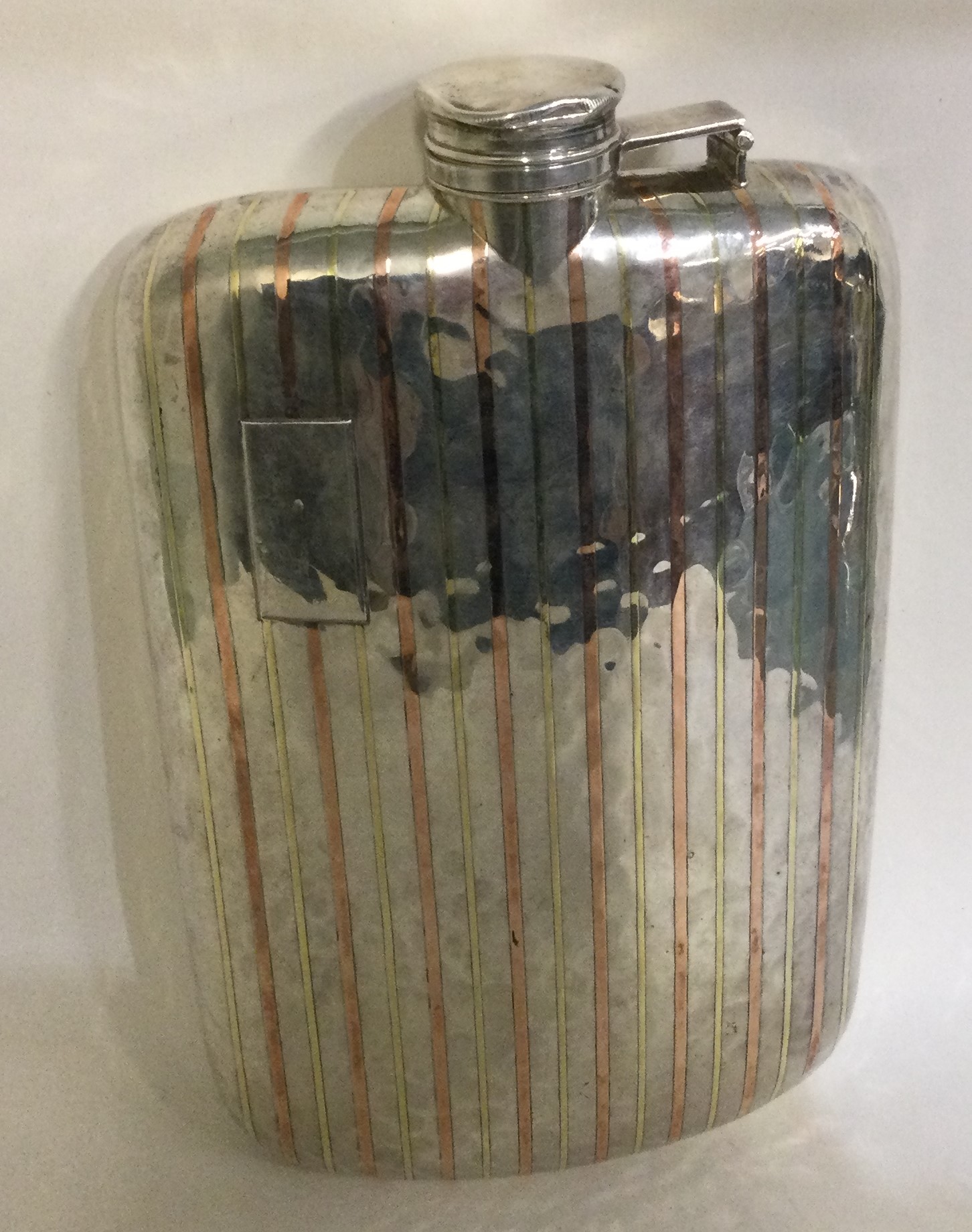 A large American silver and gold inlaid flask. - Image 2 of 2