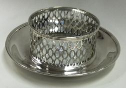 TIFFANY & CO: A silver mounted glass centrepiece dish.