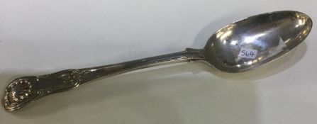 PAUL STORR: A heavy hourglass pattern silver spoon.