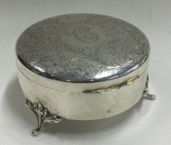 An American silver engraved jewellery / ring box.
