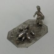 An Antique Dutch silver miniature table toy. Marked thrice.
