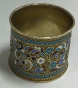 A 19th Century Russian silver and Niello enamelled napkin ring.