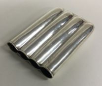 A heavy silver cigar sleeve with gilt interior. Lo