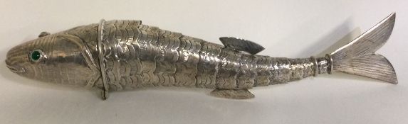 A large 19th Century Continental silver articulated fish.