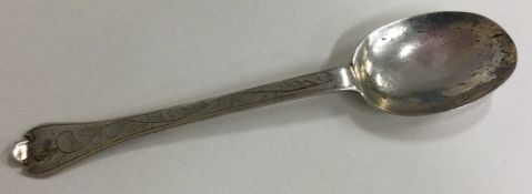 A 17th Century William & Mary rat tail trefid spoon.
