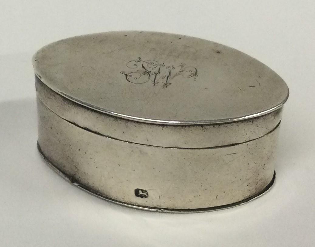 A large 18th Century silver nutmeg grater. London 1789.