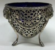 CHESTER: A silver mounted glass basket embossed with rams.