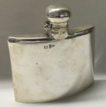 A silver flask with screw-top lid. Sheffield 1915.