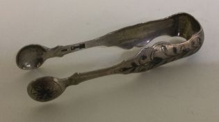 A pair of 19th Century Russian silver and Niello tongs.
