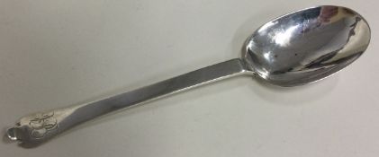 An early Provincial trefid spoon. Maker's mark 'GC'. Struck thrice. Circa 1690 - 1710.