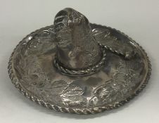 A Continental silver dish in the form of a Sombrero.