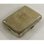 A heavy Antique Continental silver combination business holder / compact.