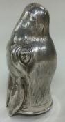 A silver naturalistic stirrup cup in the form of a hare. London 2008.