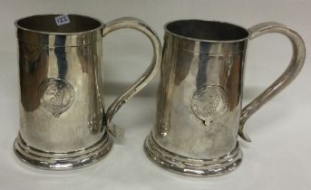 A good pair of Indian Colonial silver pint mugs. Marked 'CK'.