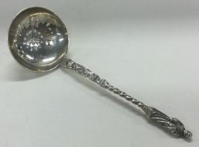 A silver sauce ladle with Apostle handle. Sheffield 1921.