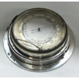 A heavy novelty silver weather barometer. London 1902.