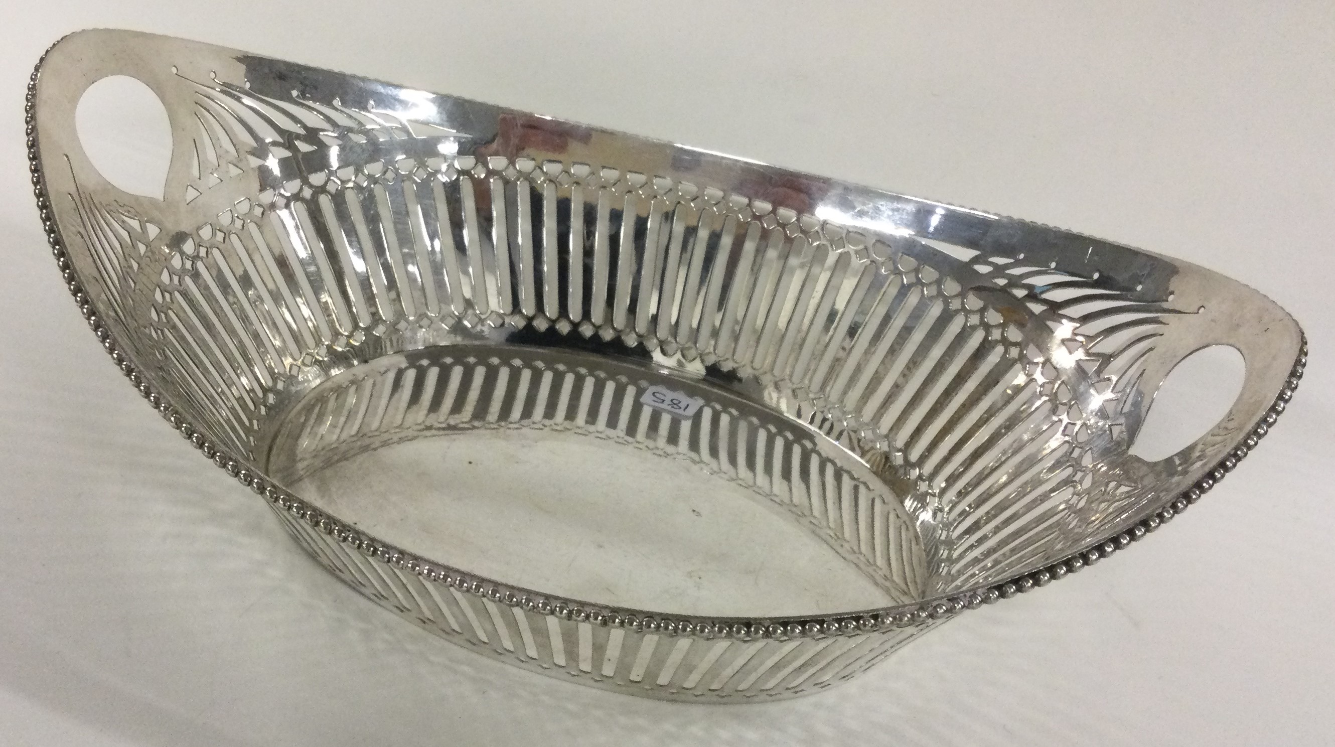 A Dutch silver pierced basket. Marked to base. - Image 2 of 2