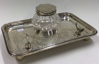 An Edwardian silver inkstand. Birmingham.