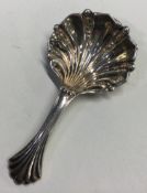 A silver caddy spoon. Sheffield 1854. By Martin & Hall.