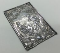 A Victorian silver Christmas greetings plaque. London 1891.