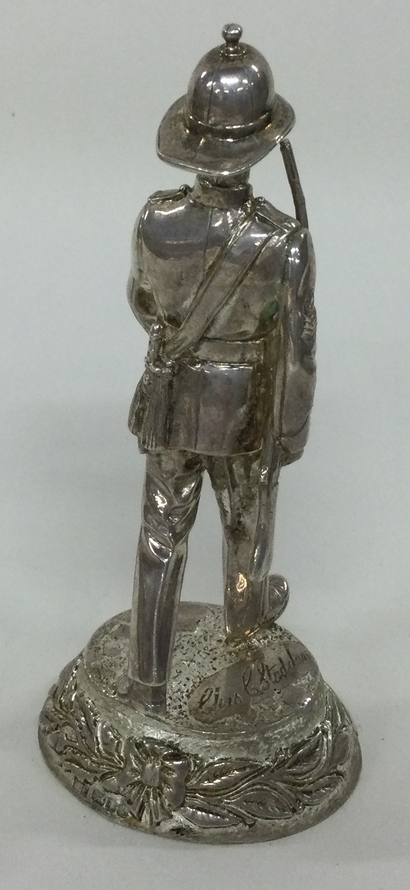 OF MILITARY INTEREST: An English silver model of a Royal Marine. - Image 2 of 2