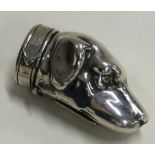 A large novelty silver vesta case in the form of a dog.