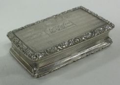 A George III silver snuff box. Birmingham 1823. By Thomas Shaw.