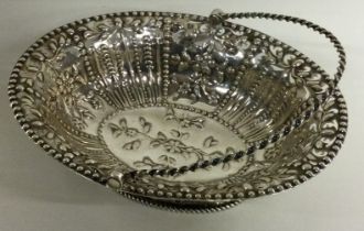 An 18th Century pierced silver basket. Marked to base.