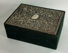 A silver plated jewellery box.