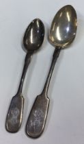 Two Russian silver spoons.