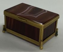 A 19th Century gilt metal and agate casket.