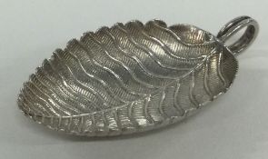 A George III silver leaf shaped caddy spoon. London 1801. By Edward Mayfield.