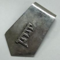 A Judaica silver money clip.